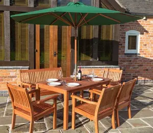 Rowlinson Willington Grey 2.7m Wooden Parasol