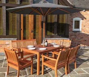 Alexander Rose 3.0m Circular Luxury Hardwood Parasol